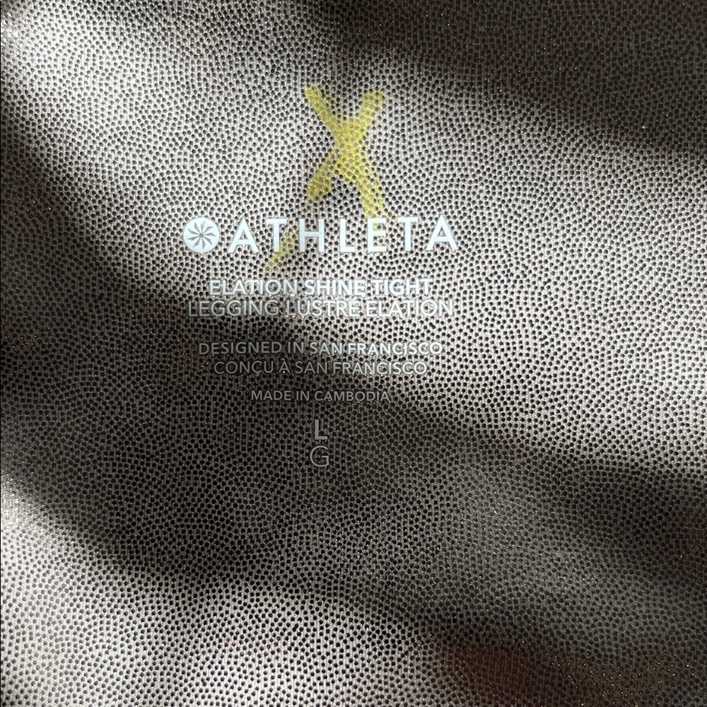 Athleta Elation Shine Tight in a Rose Gold Shimmer. POWER of SHE. L - Picture 5 of 6